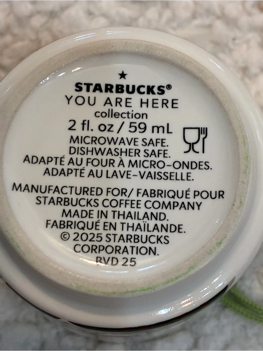 Starbucks 2025 City Mug Cup You are here Series YAH Ornament Belgium 2oz NEW